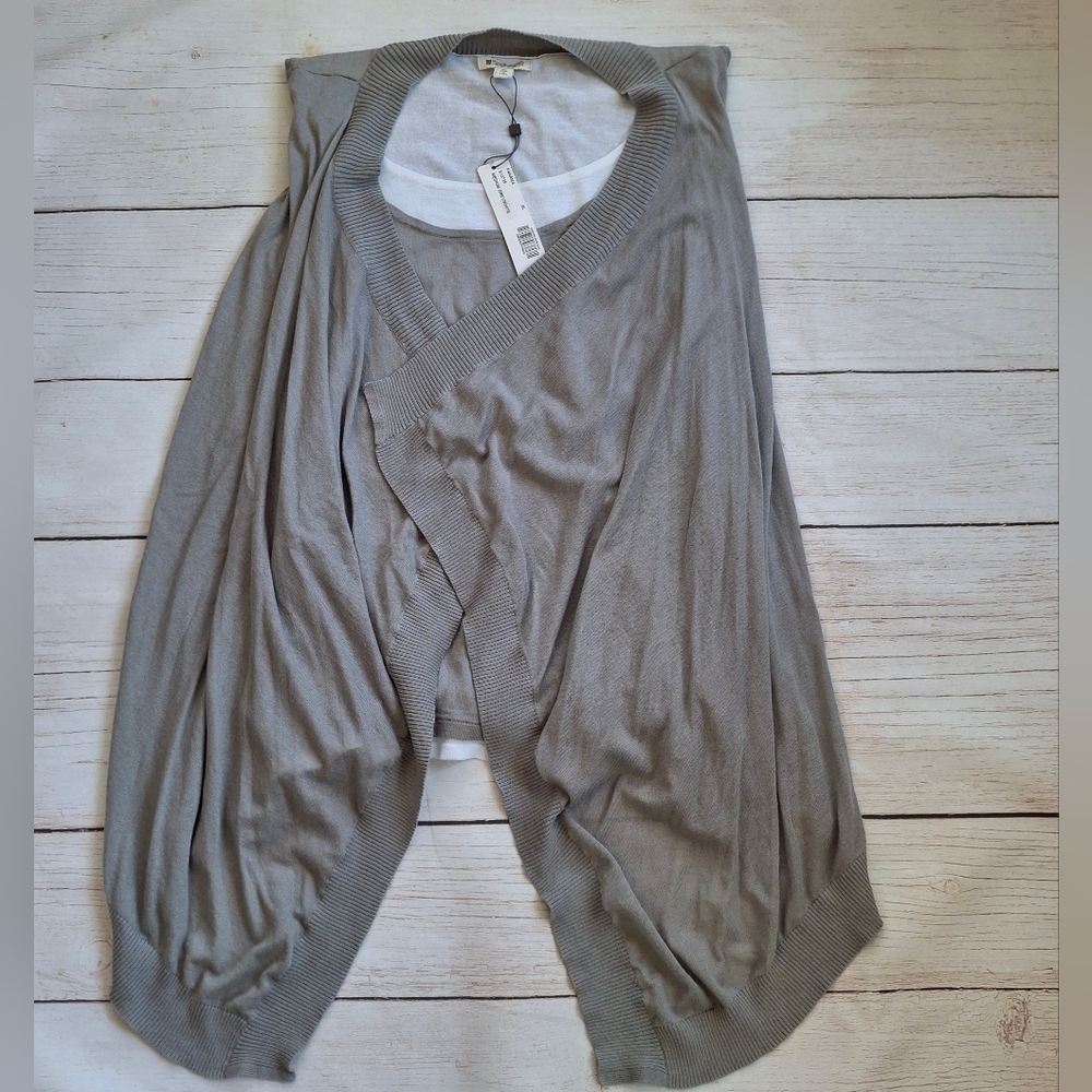 Spanner Waterfall Vest Tank Top Size XL NWT Grey White Boho Festival Summer - Picture 3 of 9